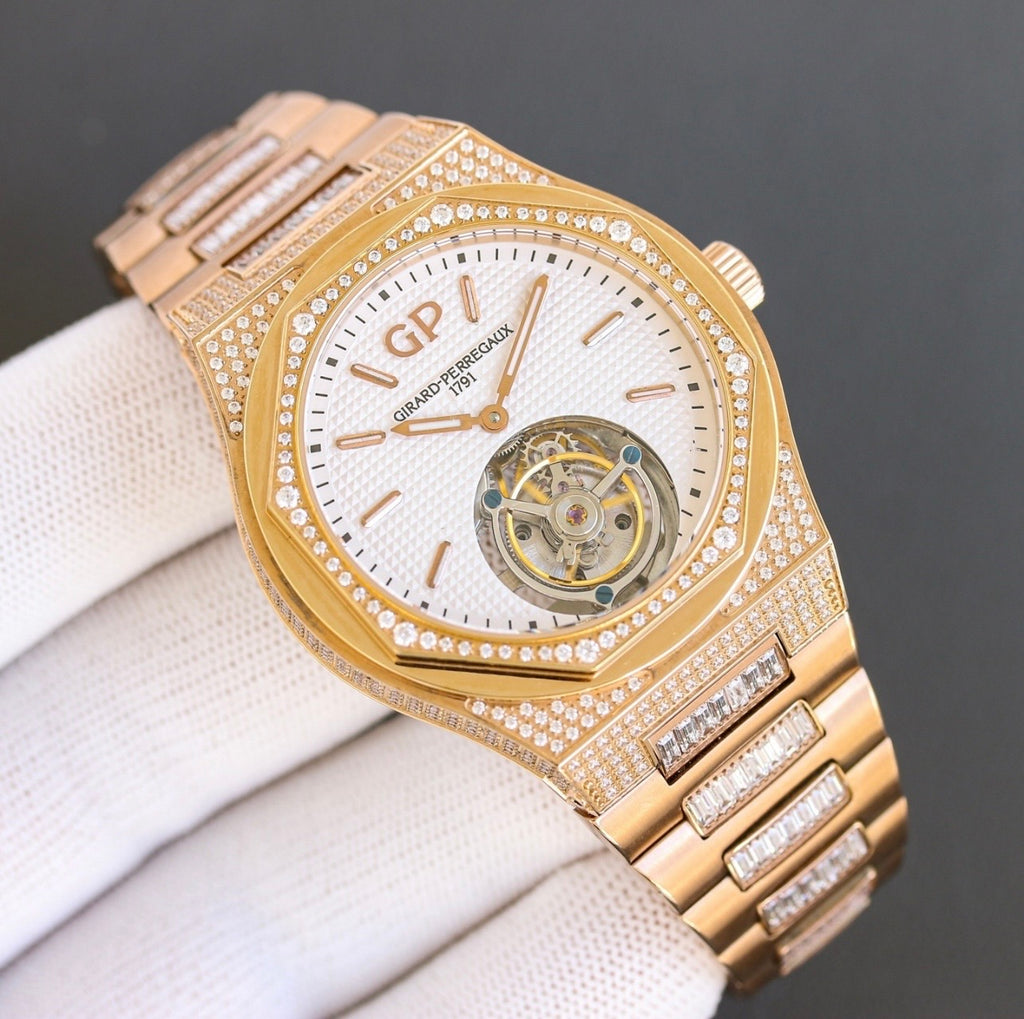 Gem-set Girard-Perregaux Laureato Tourbillon watch