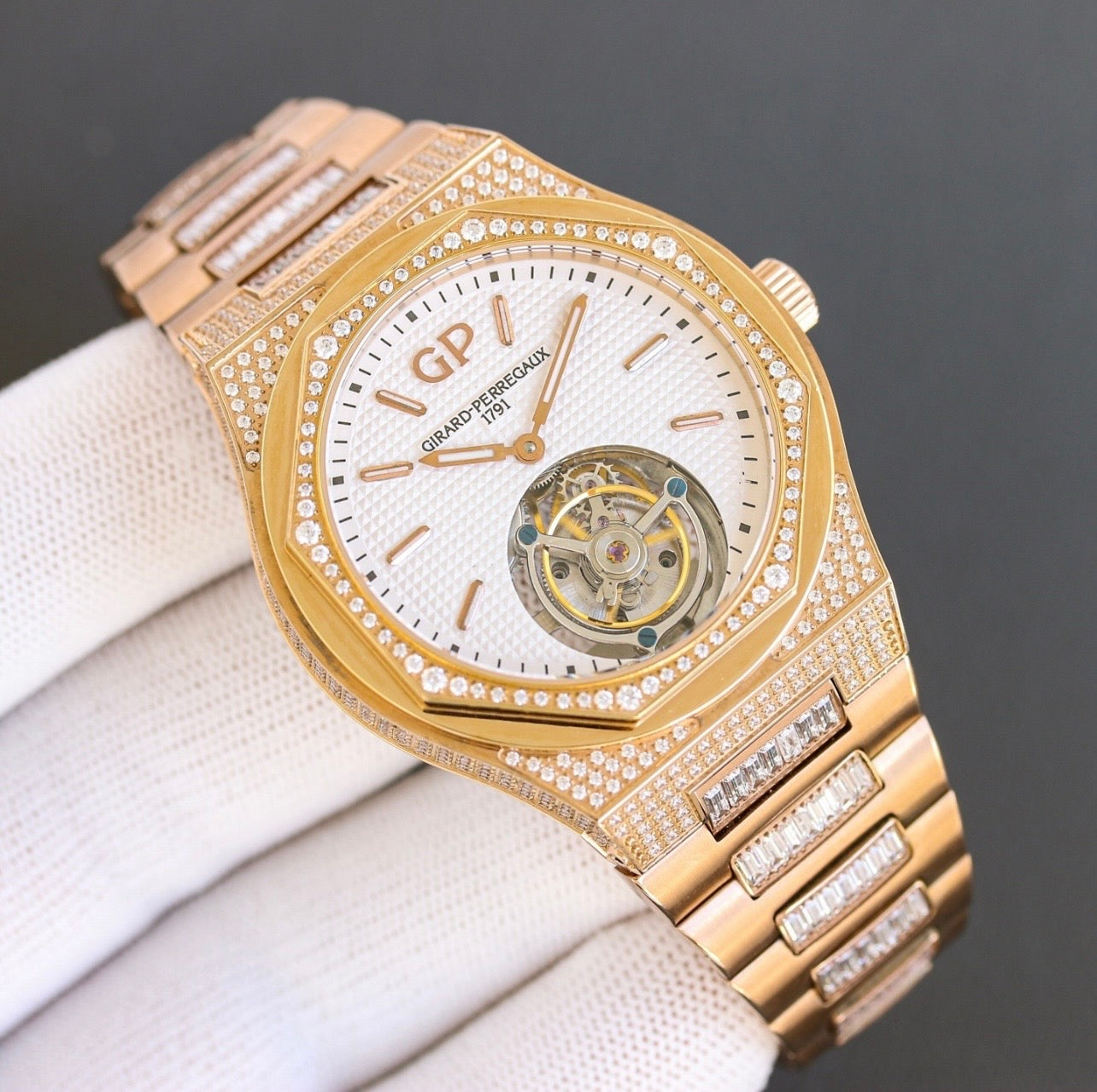Gem-set Girard-Perregaux Laureato Tourbillon watch