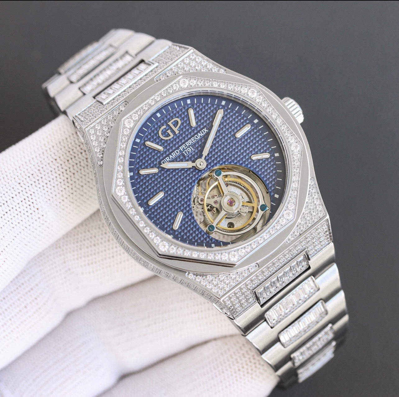 Gem-set Girard-Perregaux Laureato Tourbillon watch